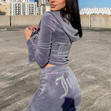 2026 New Spring And Autumn Tracksuit Women Velvet Diamond Long Sleeve Pants Hoodie  Zipper Casual Two Piece Set