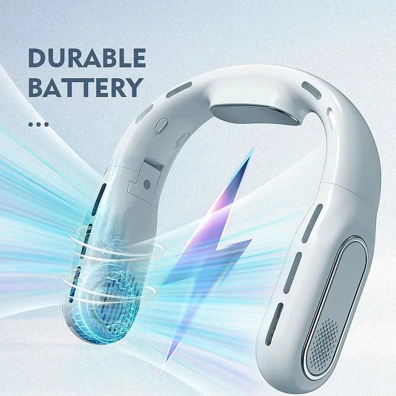 USB Charging Portable Leafless Hanging Neck Fan Small Wind Cooler for Office Camping Outdoor Travel - Lightweight Air Conditione