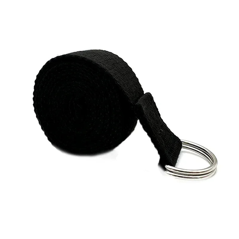 183x3.8cm Yoga Strap Cotton Exercise Yoga Belt Adjustable Woven Stretch D-Ring Buckle Fitness Stretching Bands Pilates Rope