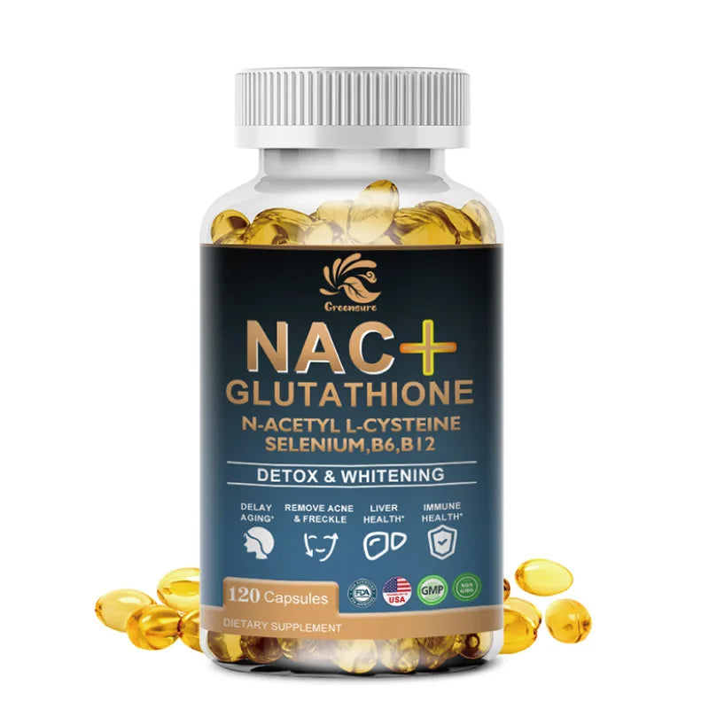 Greensure NAC Glutathione Capsules N-Acetyl Cysteine 1200 mg Support for Liver, Lung  | Amino Acid, Increases Glutathione