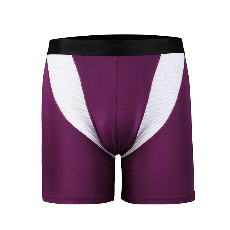 3-Pack of Ice Mesh Men's Underwear, Sports Running, Extended Wear-Resistant Leg Boxer Briefs, Long-Leg Five-Quarter Pants Underw
