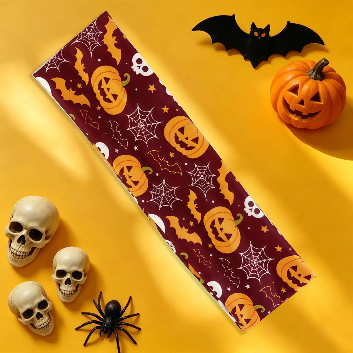 1PC  2026 New Halloween Headband - Fashionable and Cute Pumpkin Ghost Print Scarf - Elasticated Party Party Accessories