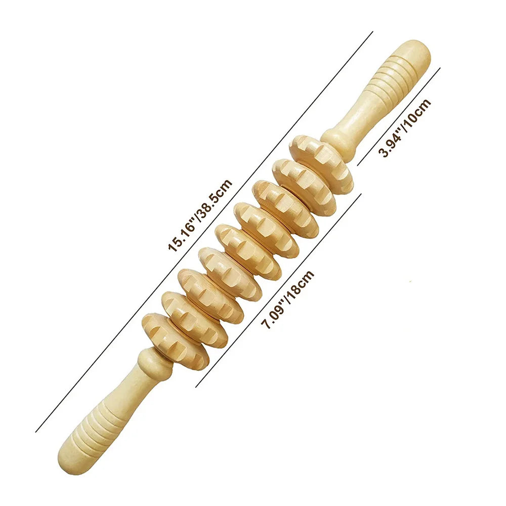 Professional Wooden Beech Gua Sha Massage Tool Stick Massager for Soft Tissue Release Back Arms Shoulder Pain Health Treatment