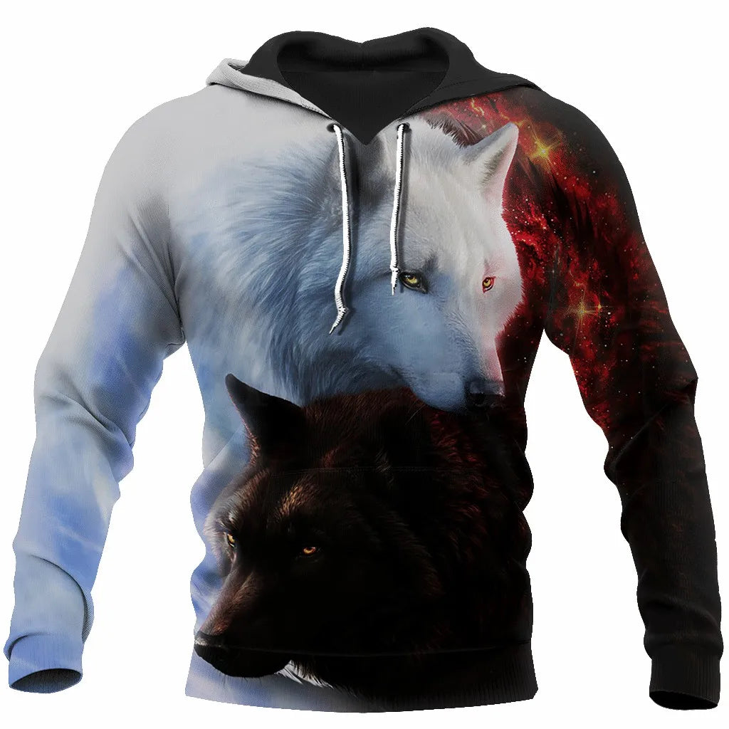 New Graphic Lion Men's Fashion 3D Print Hoodie Streetwear Hoodies Long Sleeve Hooded Front Pocket Spring Sweatshirt