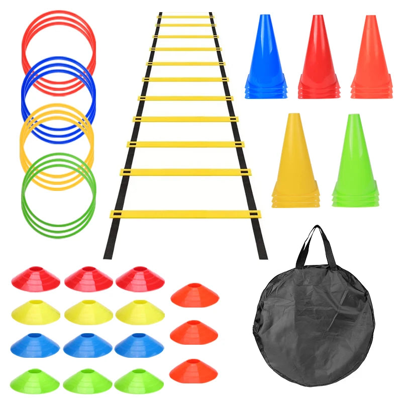 Outdoor Speed Agility Training Kit Football Training Kit Agility Ladder Logo Discs Resistance Umbrella Logo Bucket Jumping Hoop