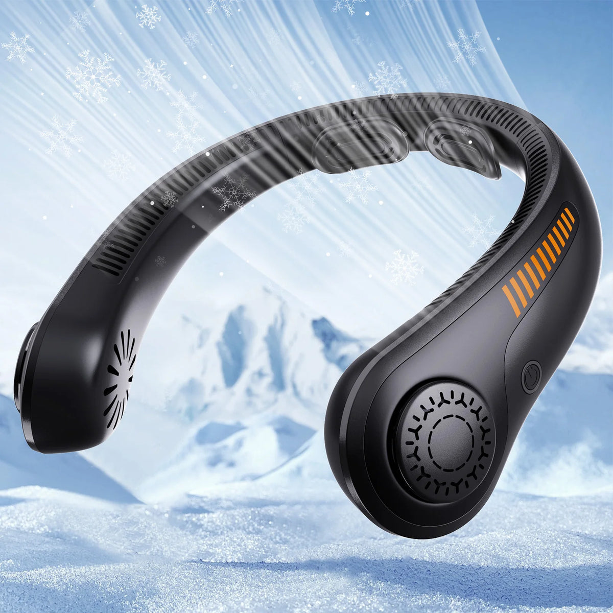 Portable Neck Fan with 5-Speed Silent Bladeless Design, Long-Lasting USB Rechargeable Cooling Device—Essential for Indoor and Outdoor Office Work, Reading, Sports, and Leisure.