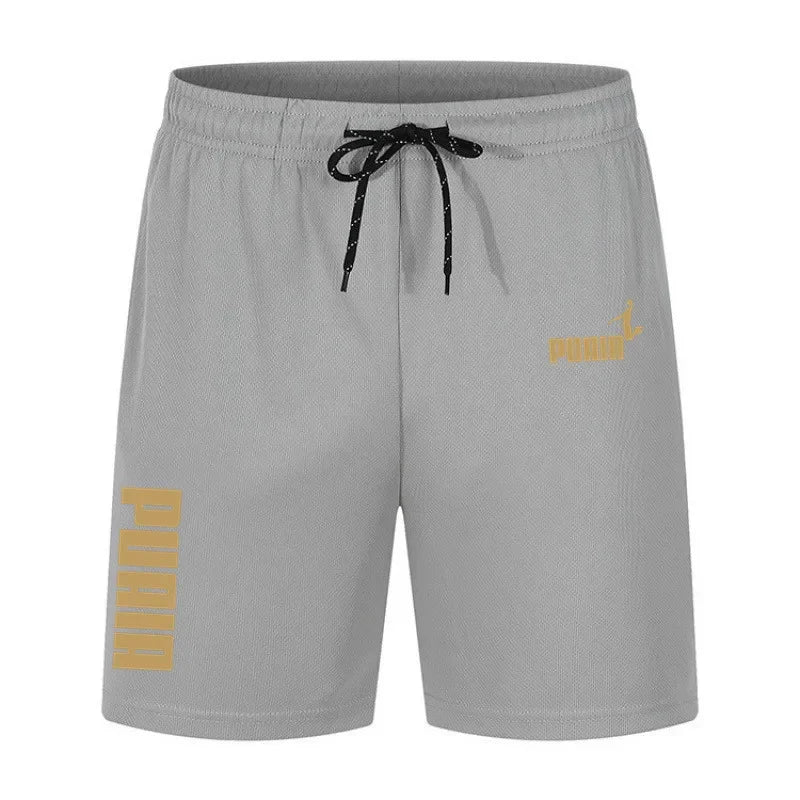 Men's Running Shorts Casual Sports Breathable Mesh Quick Dry Shorts Outdoor Hiking Clothing Fitness Quick Dry Drawstring Shorts