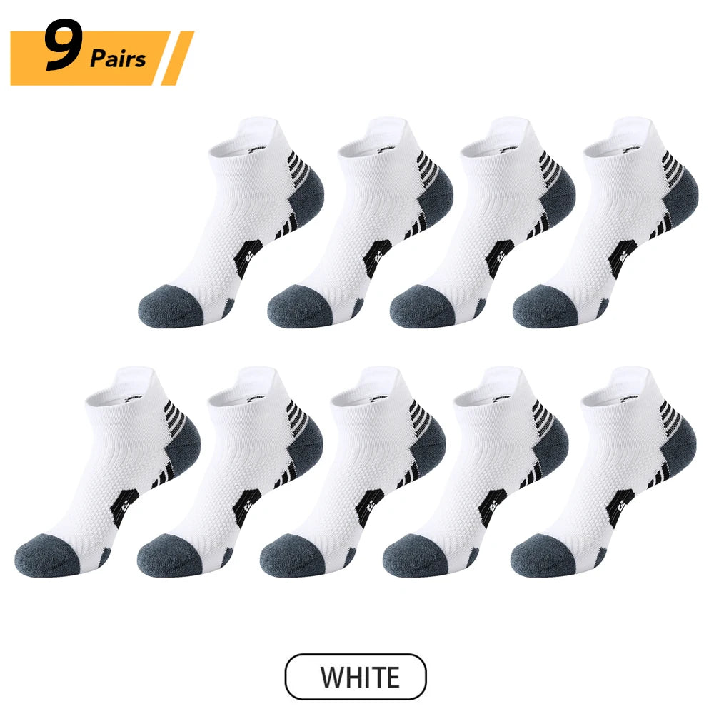 9/5/3/1 Pairs Men's Sport Socks Breathable Outdoor Running Basketball Socks Cotton Training Short Tube Socks For Men