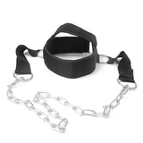 Head Neck Training Head Harness Adjustable Neck Harness with Steel Chain Neck Exerciser Neck Muscle Power Training