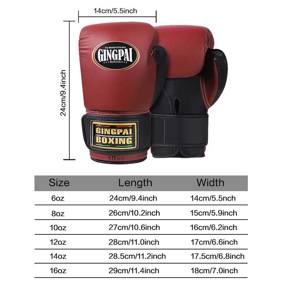 6/8/10/12/14/16oz  Boxing Gloves Professional Muay Thai Guantes De Boxeo Free Fight MMA Sandbag Training Glove For Men Women