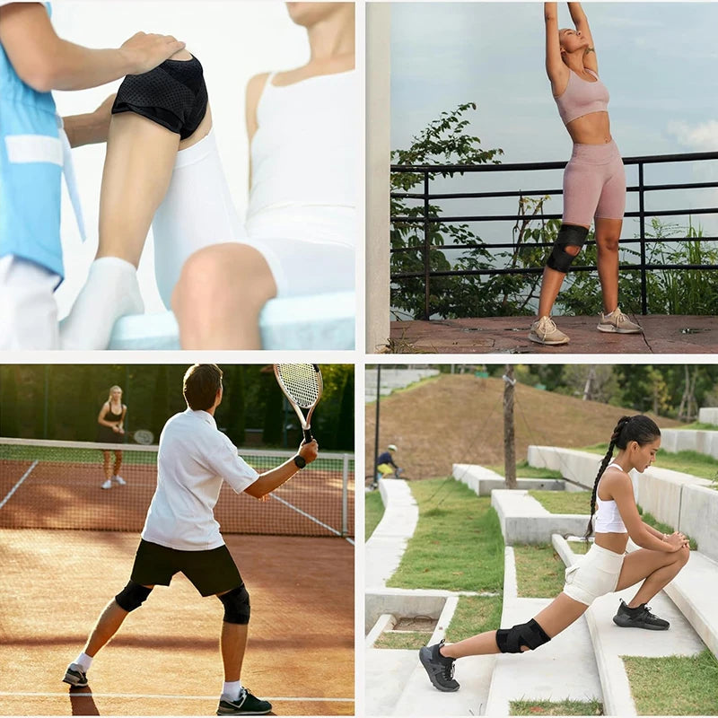 TRALOW Adjustable Meniscus Knee Brace with Side Stabilizers Breathable Mesh Fabric for Running,Injury Recovery,Joint Pain Relief
