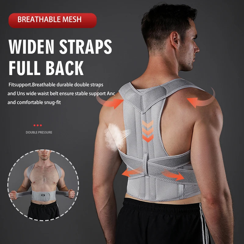 VBOSi Women Men Adjustable Sporty Back Brace Waist Support Posture Corrector