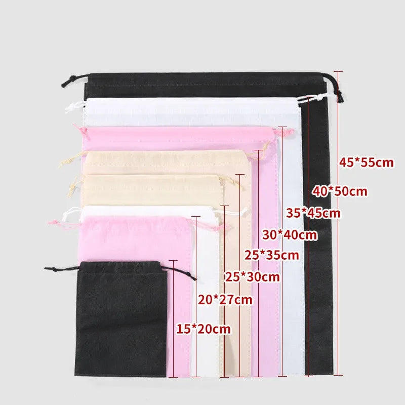 StoBag Non-woven Drawstring Bags Shoe Clothes Storage Fabric Portable Reusable Travel Organizer Pouches Custom Logo(Extra Fee)
