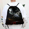 Horror Film I-It P-Pennywise Clown Drawstring Bags Sports Backpack Gym Sackpack Water Resistant String Bag For Cycling