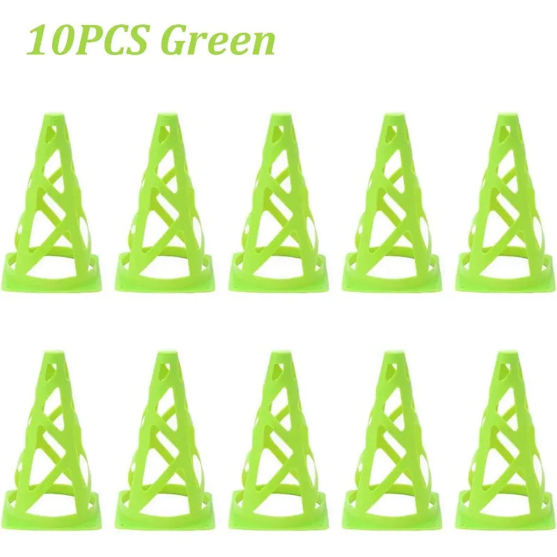 10Pcs 23CM Football Training Cones Soccer Sign Bucket Barrier Kids Adults Springback Marking Cup Symbol Sports Accessories