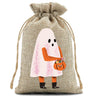 10pcs10X15cm Halloween Linen Drawstring Gift Bag Trick or Treat Party Children's Small Gifts Candy Packaging Storage Bag