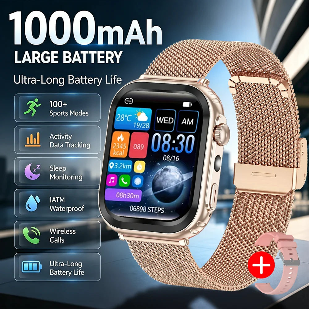 2026 New Military Grade 1000mAh Smart Watch Men 2.04