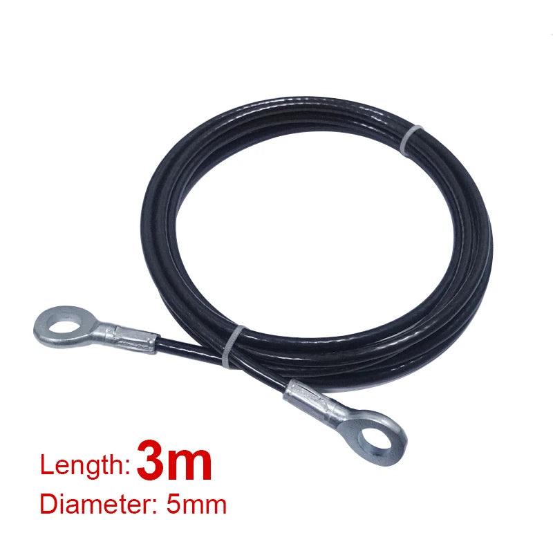 2M/2.5M/3M/4M/5M/6M/7M Gym Wire Rope Heavy Duty Steel Wirerope For Home Cable Machine Thick 5mm Rope Fitness Pulley Accessories