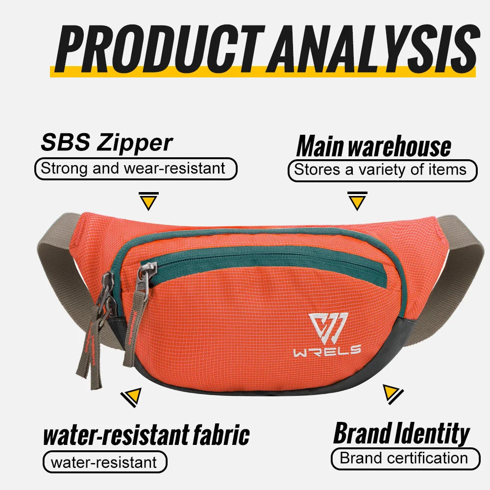 WRELS Running Waist Belt Bag Sport Multifunctional Ultralight Bounce Free Running Waist Pack Waterproof Fitness Mobile Phone Bag