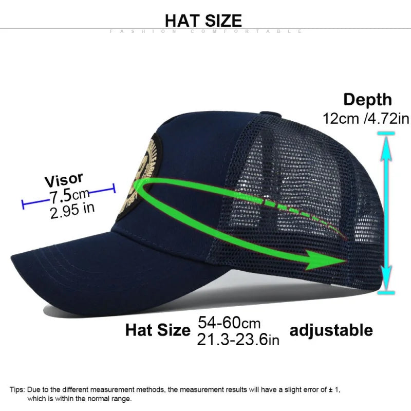 Summer Mesh Personality Sticker Embroidery Baseball Cap for Men Women Trucker Mesh Hat Outdoor Sports Running hat