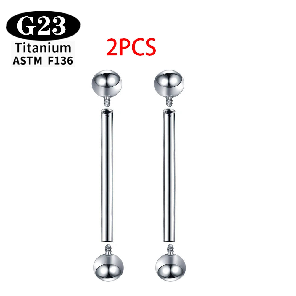 1/5/50PCS ASTM F136 Implant Grade Titanium Internal Thread  Barbells Tongue Ring Piercing Body Jewelry Earrings