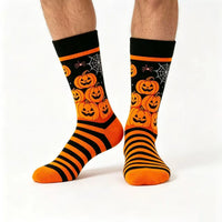 1 Pair of Personality Bat Mid Tube Men's Socks Skull Women's Socks Spider Tide Socks Bloody Hand Halloween Women's Socks