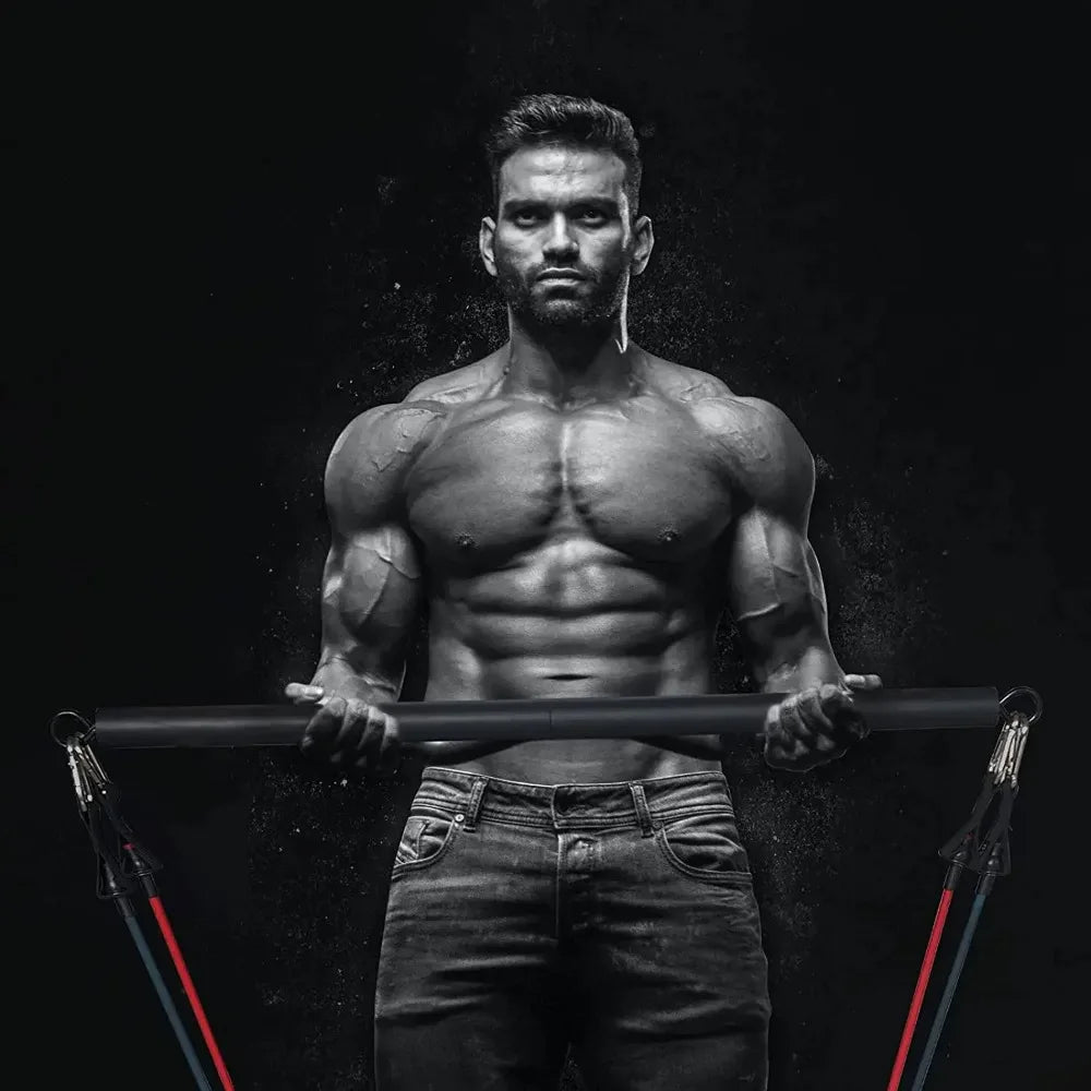 Multifunctional Pilates Resistance Bar Set Full Body Sculpting Home Fitness Tool for Squats and Strength Training