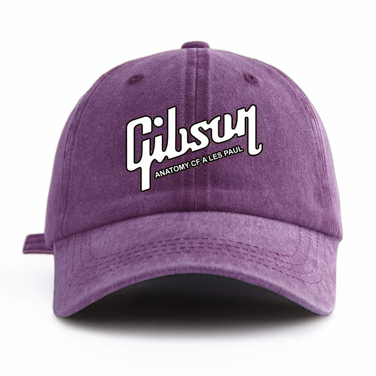 1pc Gibson Print Washed Baseball Cap for Adults,  Minimalist Retro Style Casual Soft Adjustable Dad Hat, Perfect As Gift