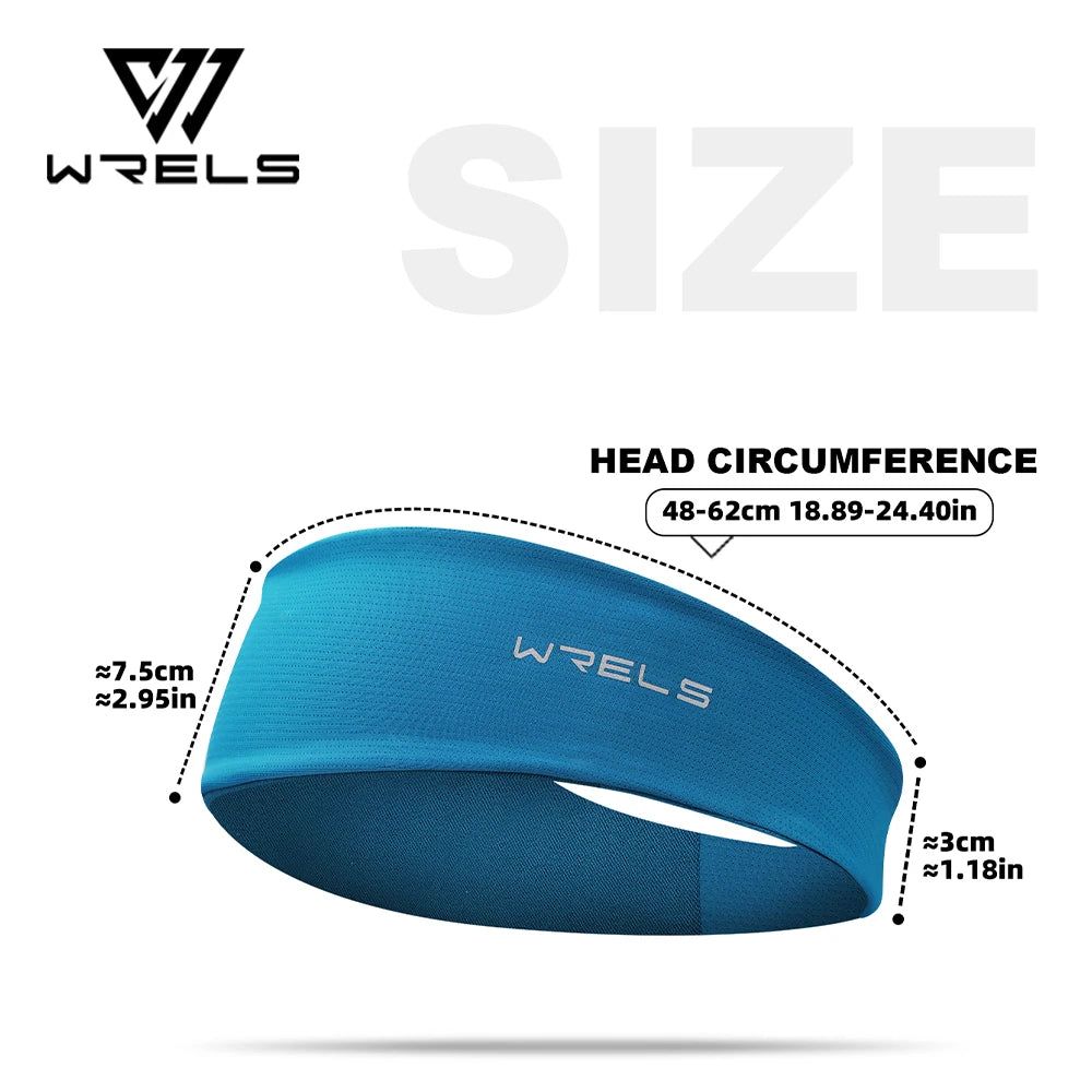 WRELS Sports Headband Moisture Wicking Workout Sweatband Stretchy Unisex Hairband Non Slip Head Band for Running Cycling