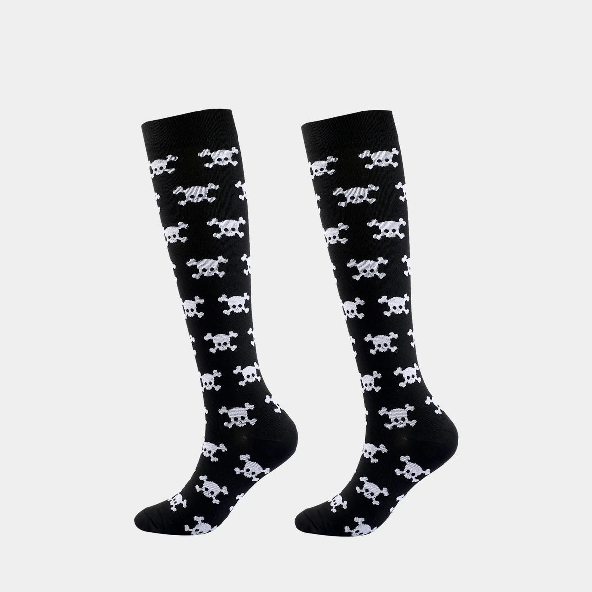 2 Pairs Funny Halloween Unisex Sports Compression Leg Socks Elastic Support Socks for Festival Daily Wear