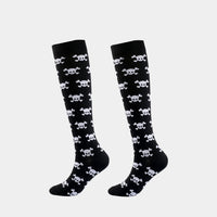 2 Pairs Funny Halloween Unisex Sports Compression Leg Socks Elastic Support Socks for Festival Daily Wear