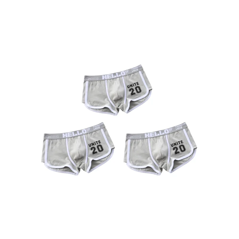 1/3pcs Men Underwear Sports Boxer Shorts Cotton Solid Color Sexy Panties Fashion Breathable Comfortable Underpants Man U Convex