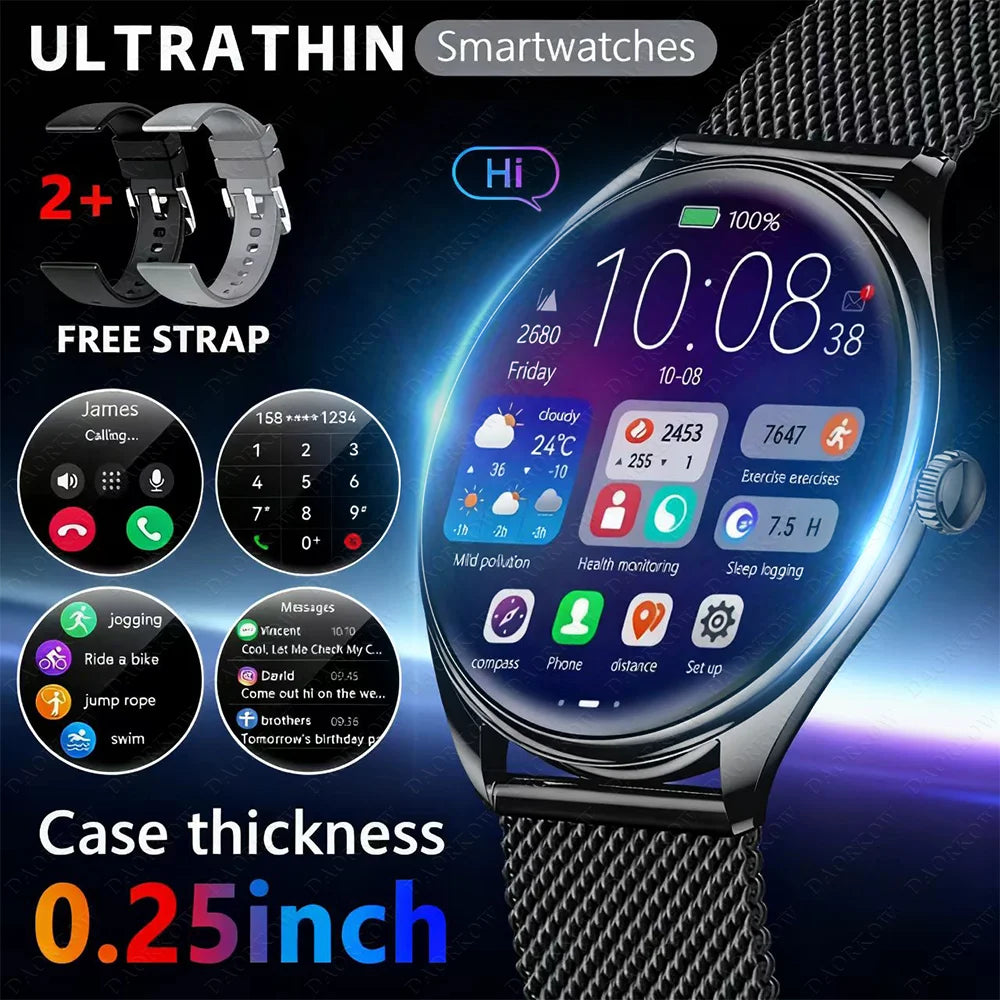 DAORKOW 2026 New 1.43-Inch AMOLED 466*466 Screen Men and Women Bluetooth Call Sports Fitness Ultra-Thin Waterproof Smart Watch