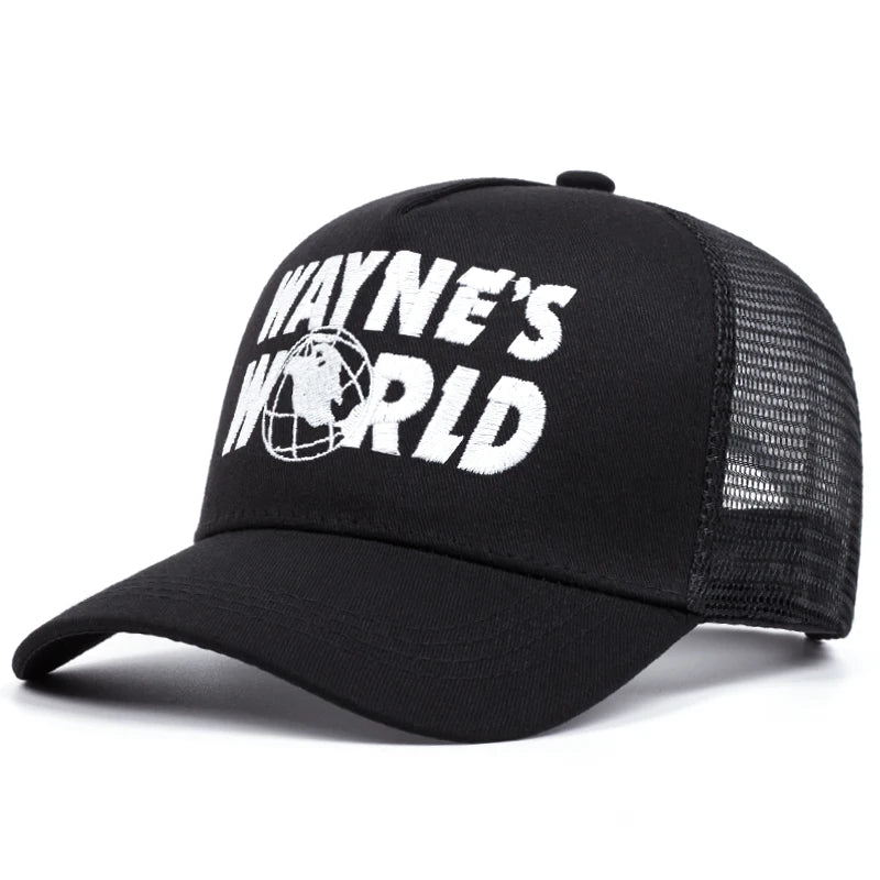 Wayne's World Embroidered baseball cap Men's and women's outdoor sports event cap American Trucker cap trend fashion