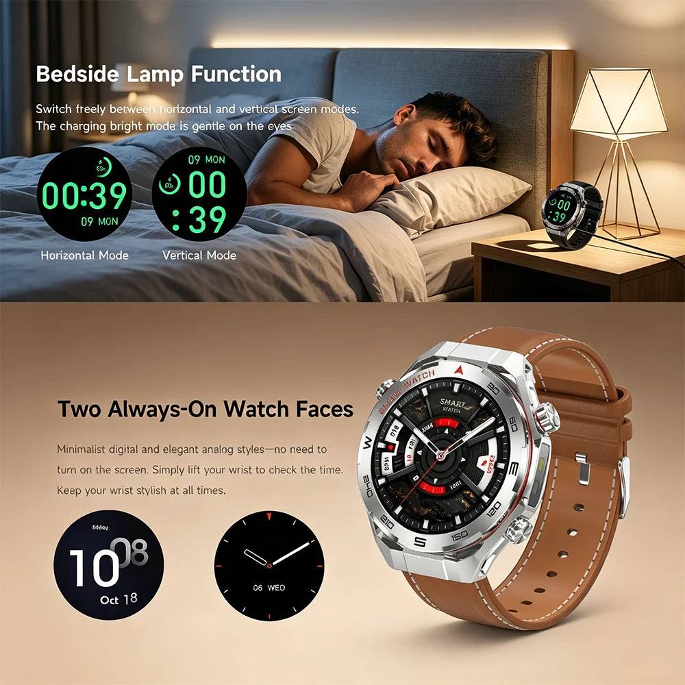 2026 New GPS Sports Smartwatch 300mAh Large Battery LED Flashlight Compass Barometer Military Grade Men's Smartwatch Gift