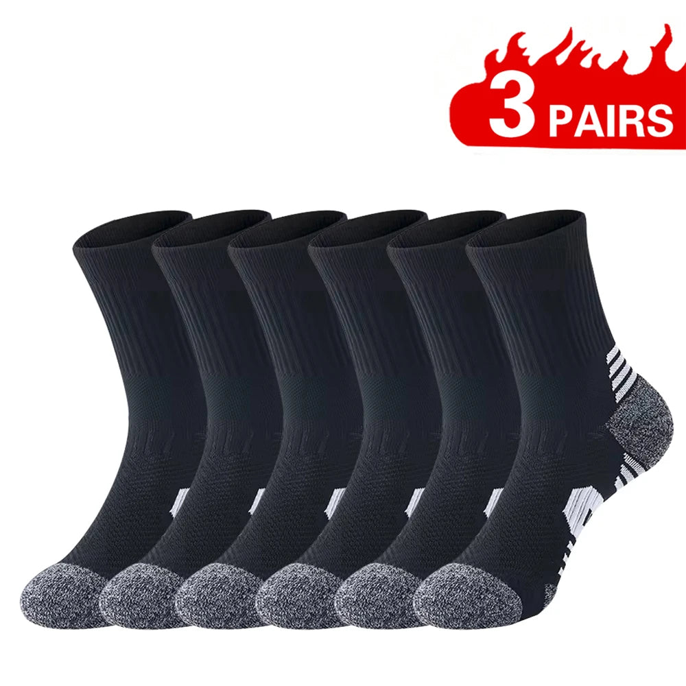 3/1 Pairs Professional Sport Socks Men's marathon running Compression Long Socks Outdoor Mountain climbing Training Short Sox