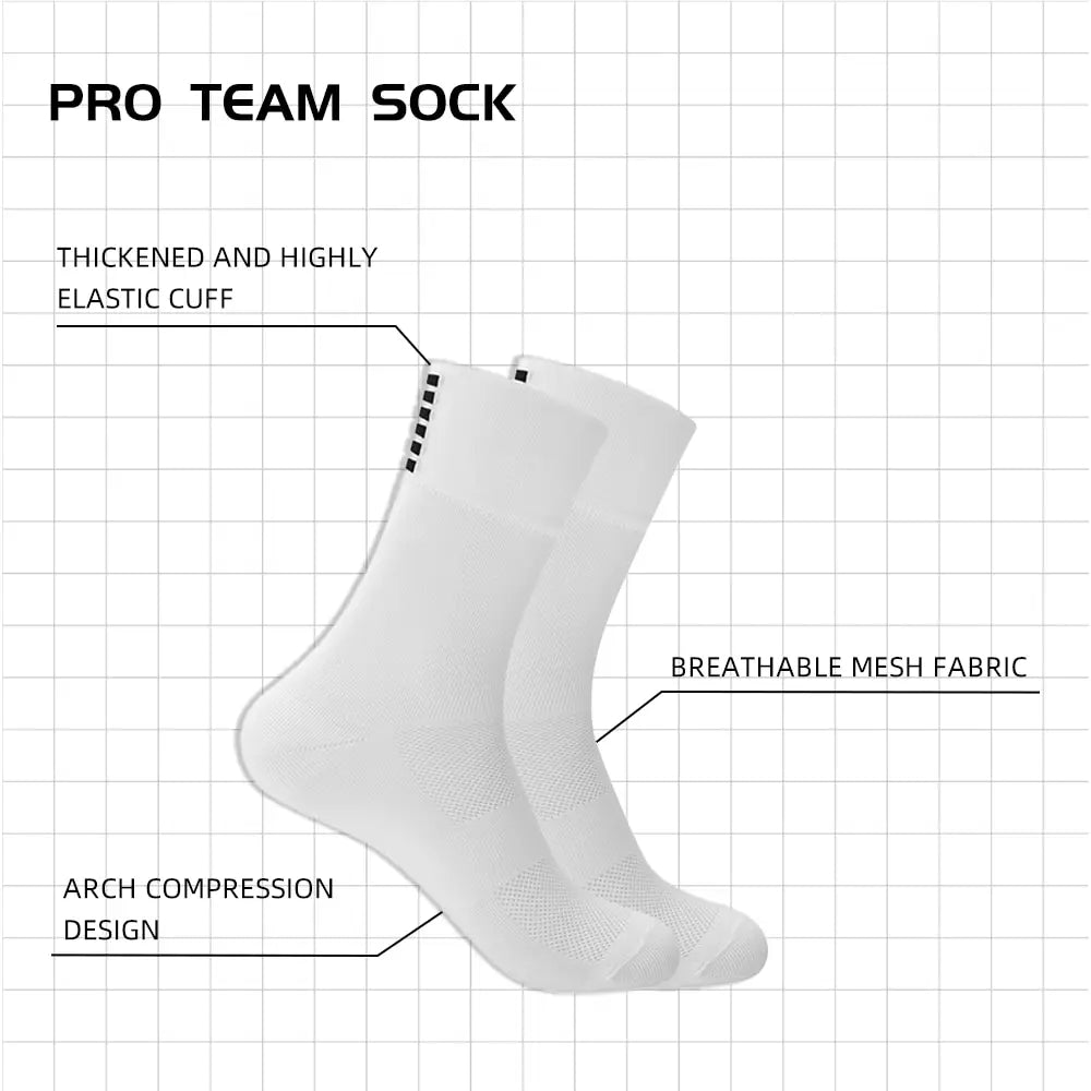 2 Pais High Quality Profession Team Men Women Cycling Socks Bike Socks Breathable Bicycle Socks Outdoor Sportswear Racing Socks
