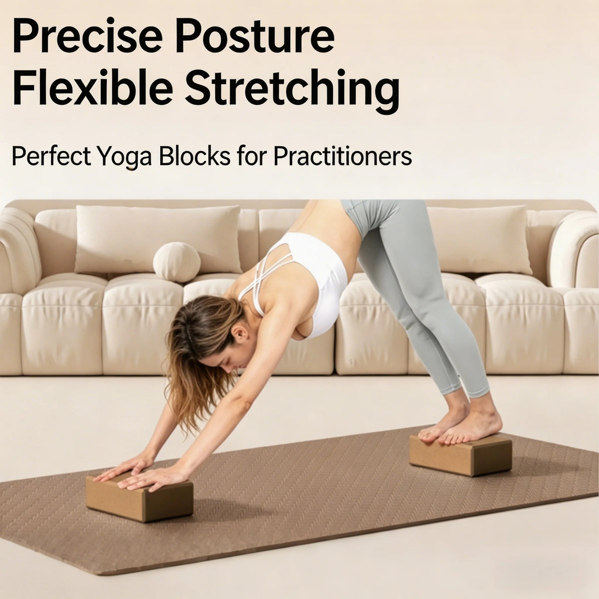 High-Elastic Eva Yoga Block with a 60-Degree Shore Hardness, Non-Slip, Explosion-Proof, Non-Absorbent, Pilates Fitness Aid Block, Yoga-Specific Block, Suitable as a Holiday Gift!