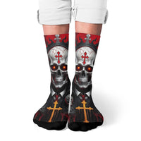 Cross Skull Fashion Men's Socks Harajuku Retro Style Crazy Street Hip Hop Happy Socks Novelty Funny Crew Socks Casual Party Gift