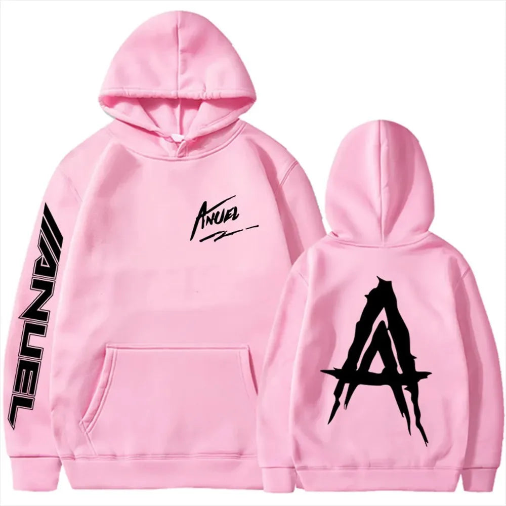 New Rapper Anuel AA Printed Hoodies Men Woman Fashion Hoodie Singer Graphic Printing Sweatshirts for Fans Fleece Streetwear