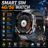 New 4G 5G Full Netcom Smartwatch 2.4 inch Amoled Screen Insert Sim Card GPS WIFI 190° Rotating Camera Game Android Smart Watch
