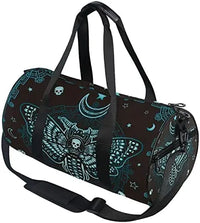 Black Skull Moth Duffel Bags Magic Skulls Sports Gym Bag Travel Luggage Overnight Bags for Men Women Duffel Bags for Traveling