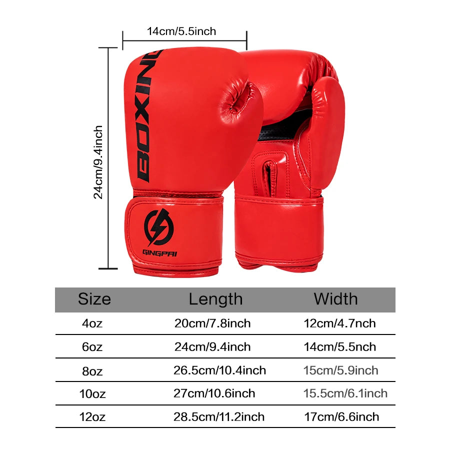 4/6/8/10oz Kids Women/Men Boxing Gloves Sanda Sparring Muay Thai MMA Karate Punch Training Mitts Kickboxing Boxe De Luva DEO