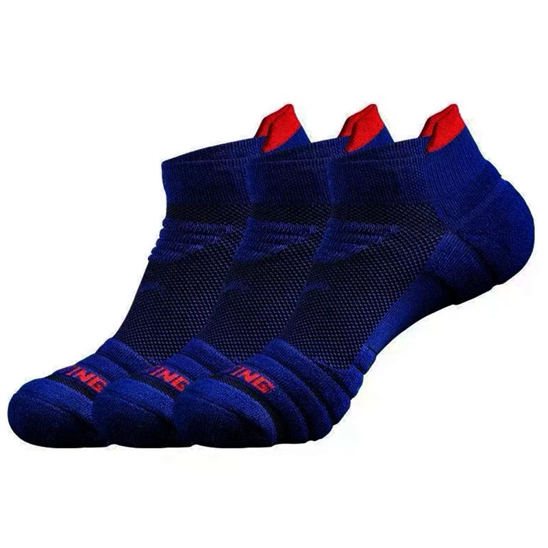 3Pair Professional Fitness Sports Socks Towel Bottom Non-Slip Running Socks Men Women Short Quick-Drying Basketball Training Sox