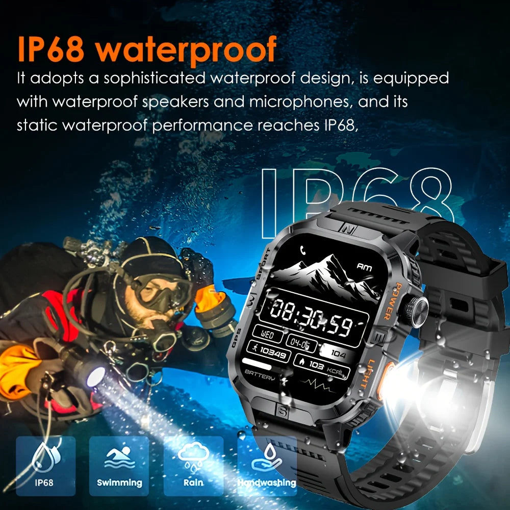 2026 Outdoor New 540mAh Battery T-Rex 3 Military Grade Smart Watch Men IP69K Waterproof GPS HD Bluetooth Call 100+Sports Watch
