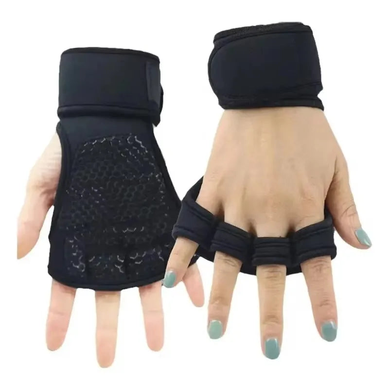 Half Finger Backless Gloves for Unisex Weightlifting Training Sports Fitness Wrist Protection Outdoor Cycling Climbing Gloves