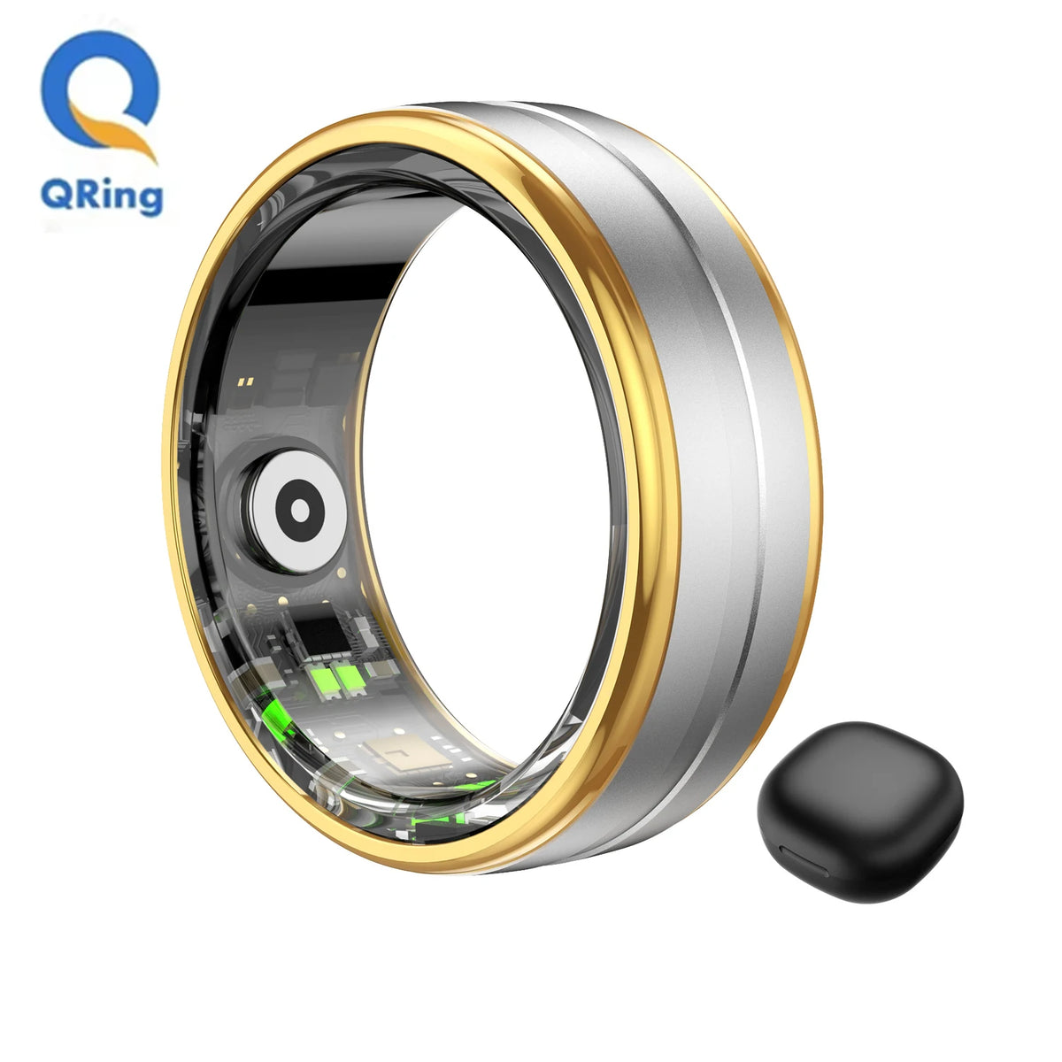 R06 Smart Ring Men Women with Charging Case,Heart Rate and Blood Oxygen Monitor,5ATM Waterproof,Multi-Sport Mode For Andriod IOS