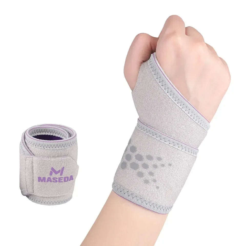 1pc Adjustable Wrist Strap Sports Wrist Support Brace Black Weightlifting Wristband For Men & Women Badminton Tennis Gym
