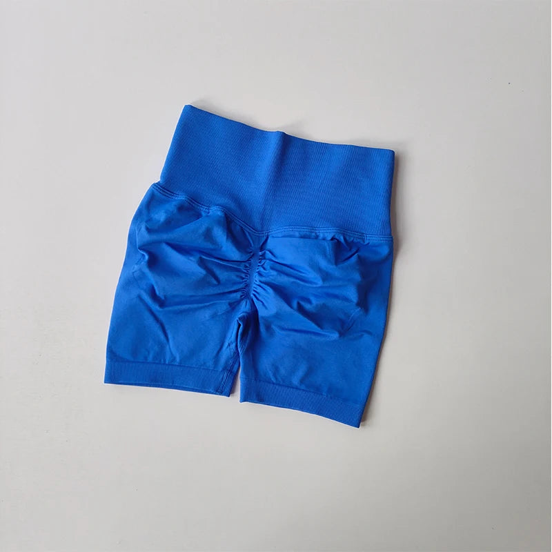 Summer High-Waist Women's Yoga Shorts Breathable Fitness Shorts Butt Lift Sports Running Cycling Push-Up Workout Gym Shorts