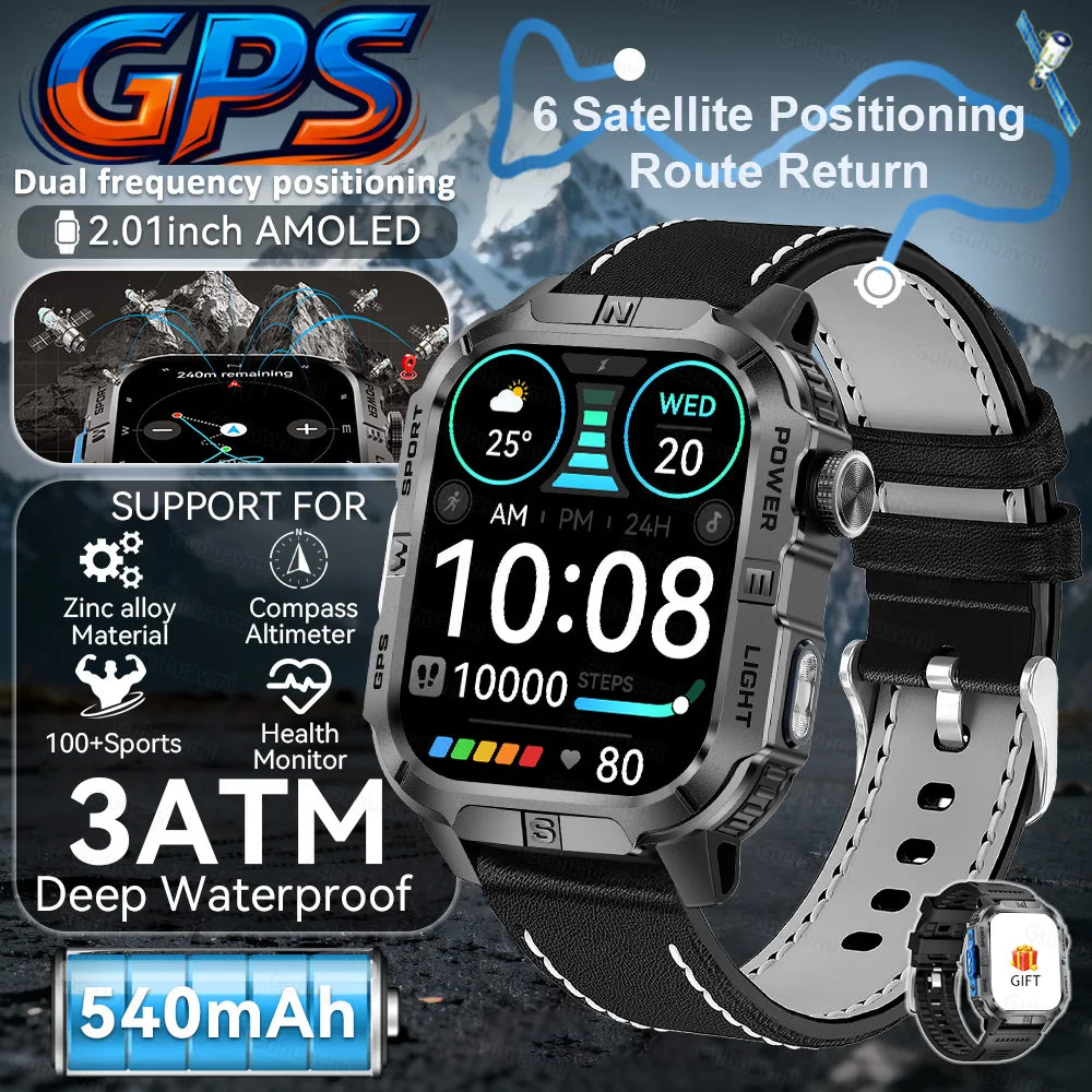 New Military Grade Smart Watch Men 2.01